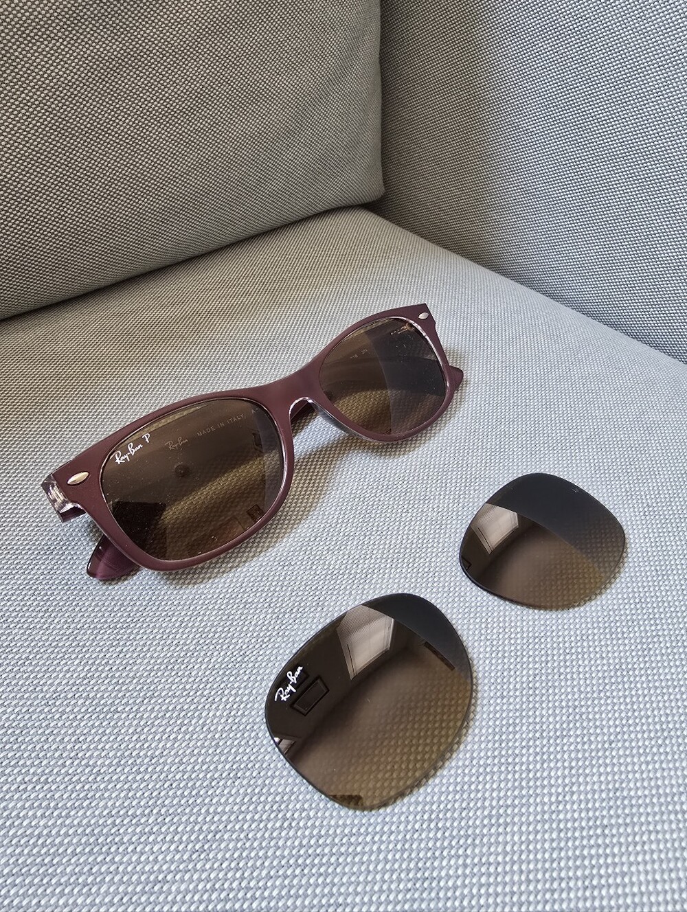 Ray-Ban New Wayfarer RB2132 - Violet / Transparent / Brown